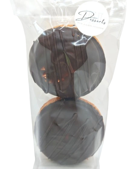 Sablé breton à la guimauve vanille enrobé de chocolat noir